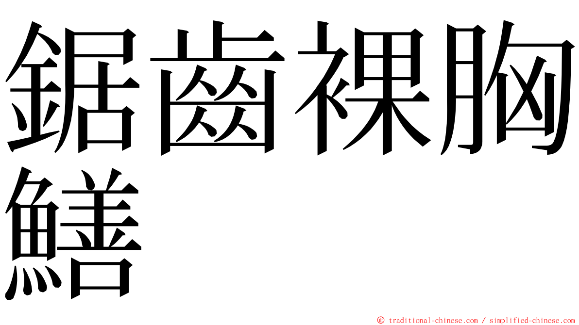 鋸齒裸胸鱔 ming font