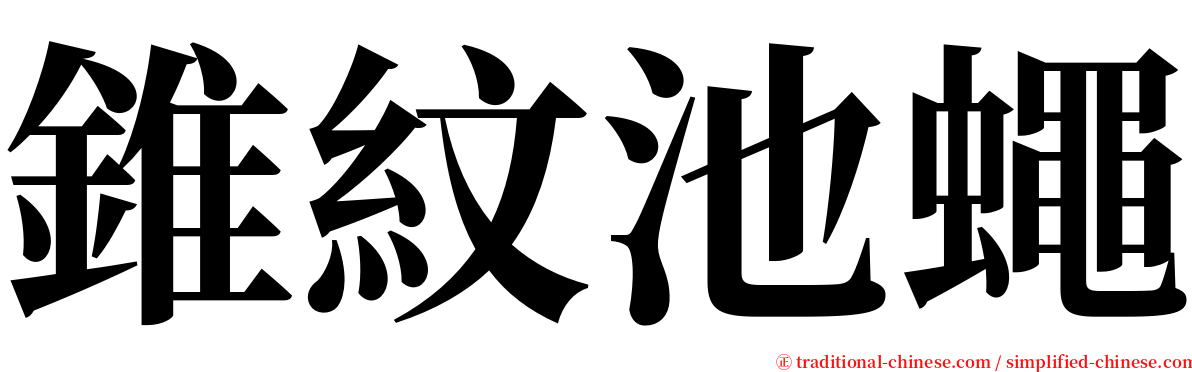 錐紋池蠅 serif font