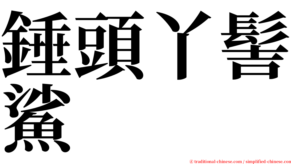 錘頭丫髻鯊 serif font