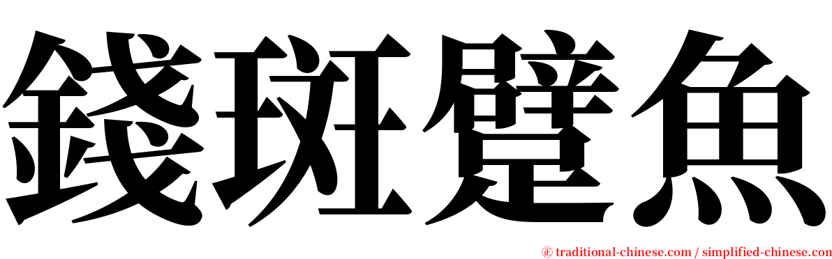 錢斑躄魚 serif font