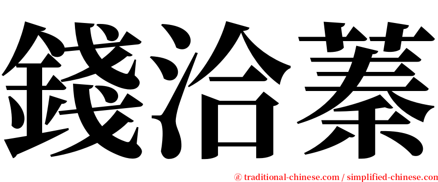 錢洽蓁 serif font