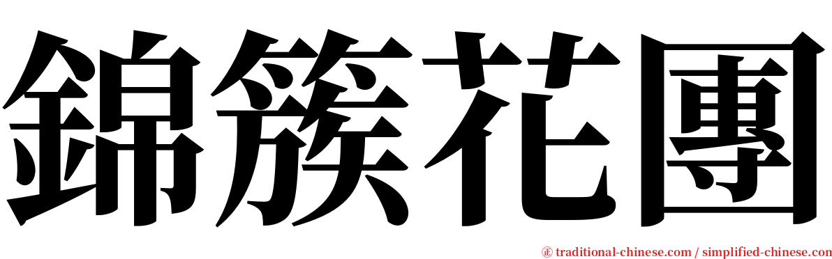 錦簇花團 serif font