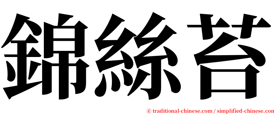 錦絲苔 serif font