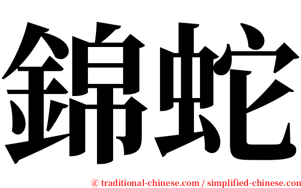 錦蛇 serif font