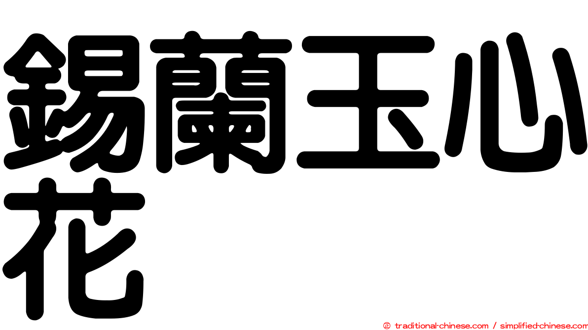 錫蘭玉心花