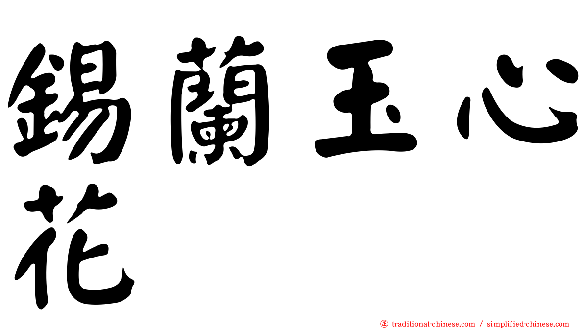 錫蘭玉心花