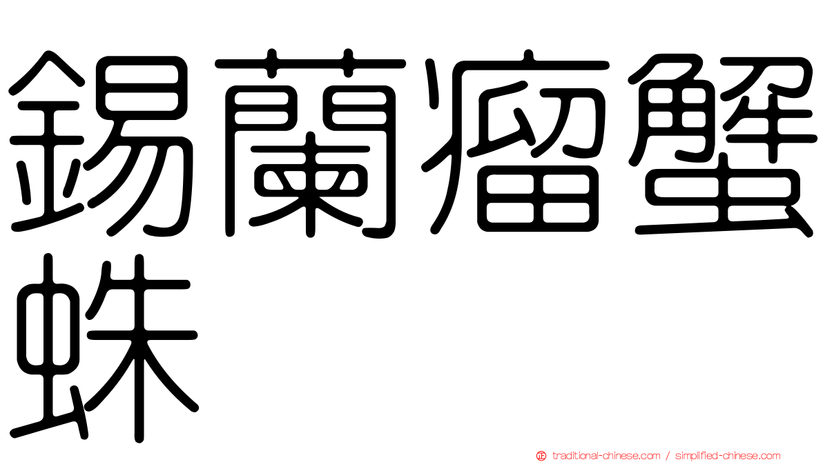 錫蘭瘤蟹蛛