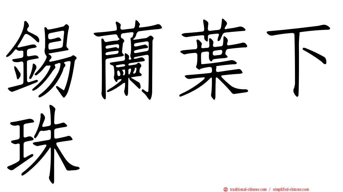 錫蘭葉下珠