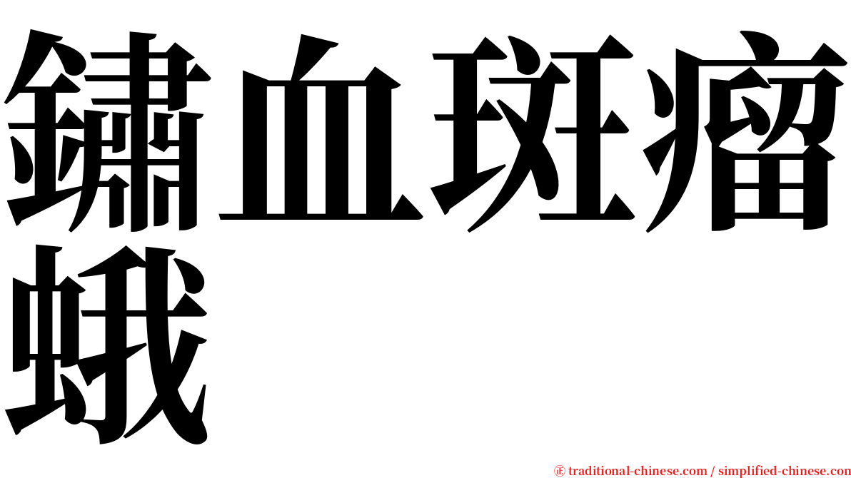 鏽血斑瘤蛾 serif font