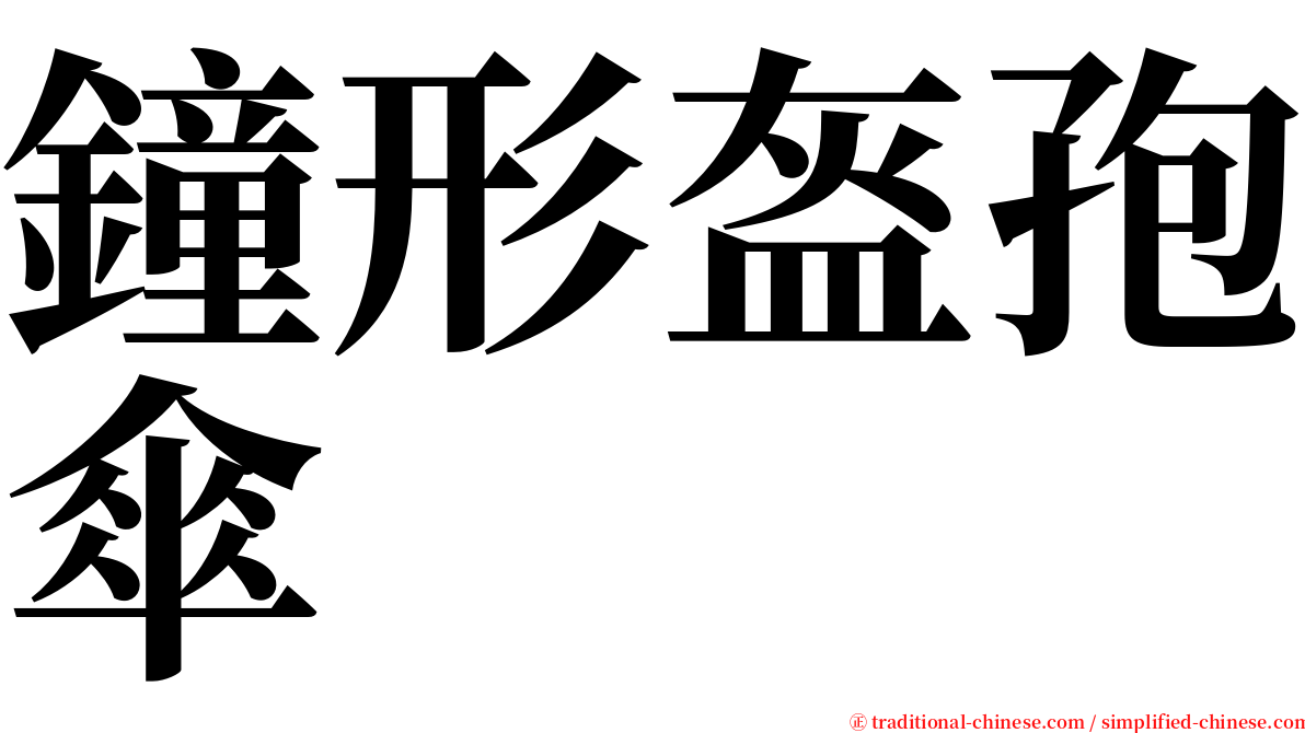 鐘形盔孢傘 serif font