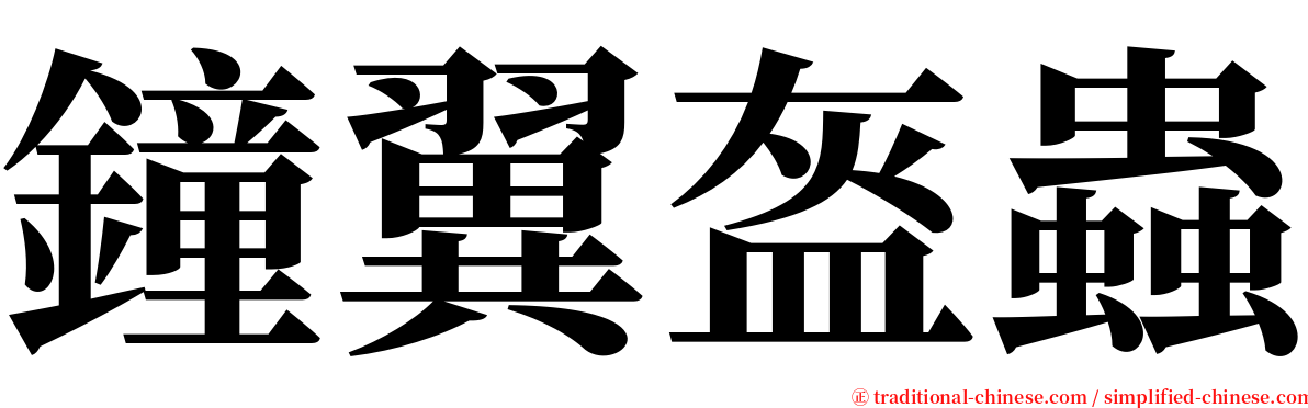 鐘翼盔蟲 serif font