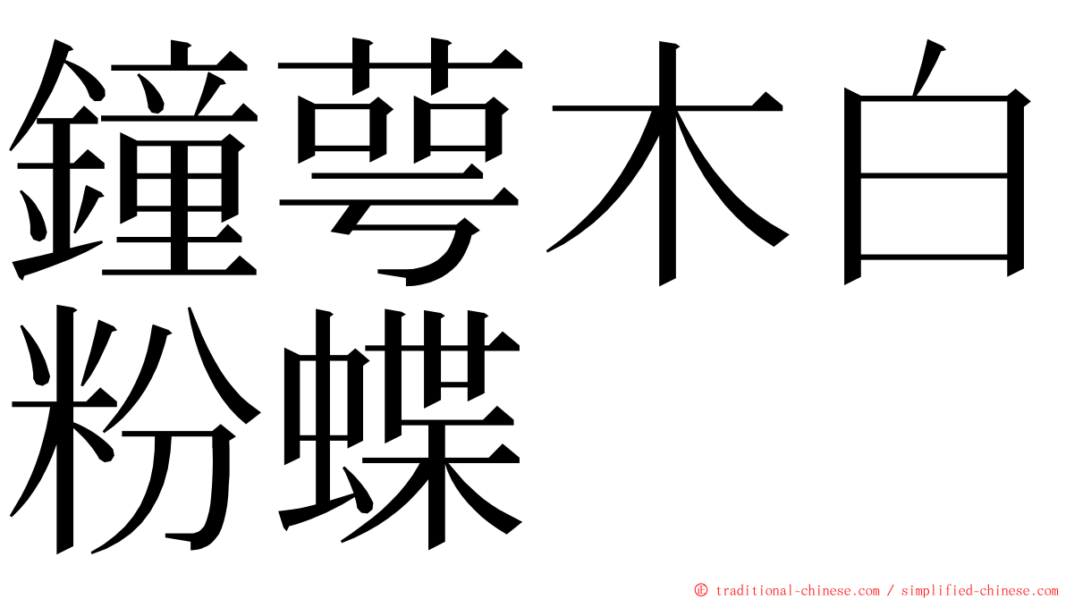 鐘萼木白粉蝶 ming font