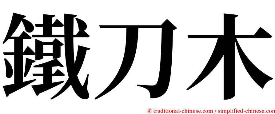 鐵刀木 serif font