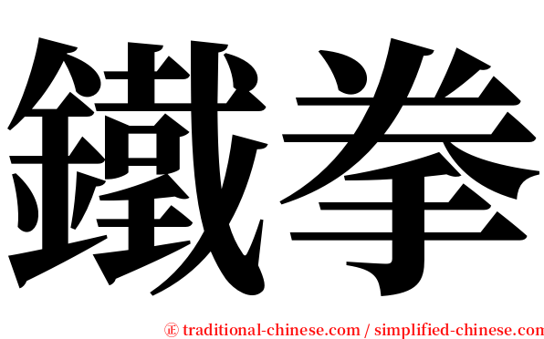鐵拳 serif font