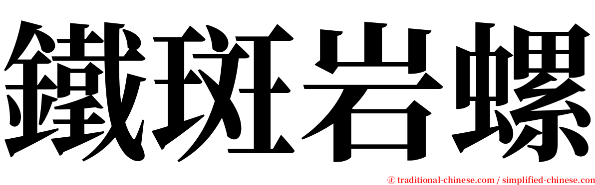鐵斑岩螺 serif font