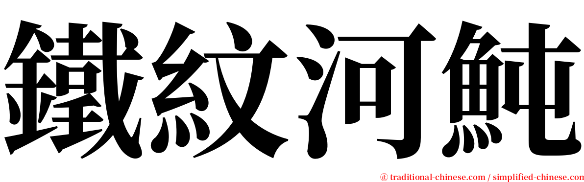 鐵紋河魨 serif font