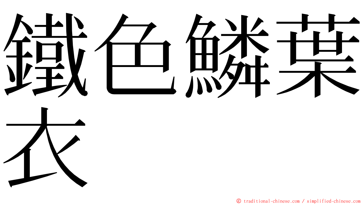 鐵色鱗葉衣 ming font