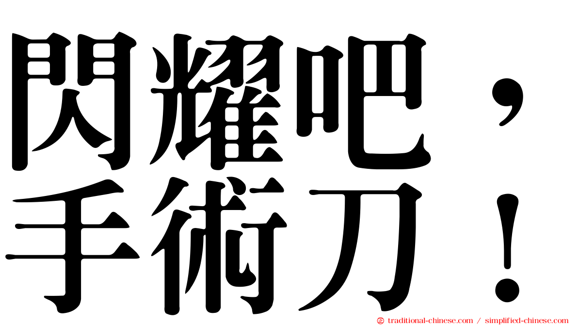 閃耀吧，手術刀！
