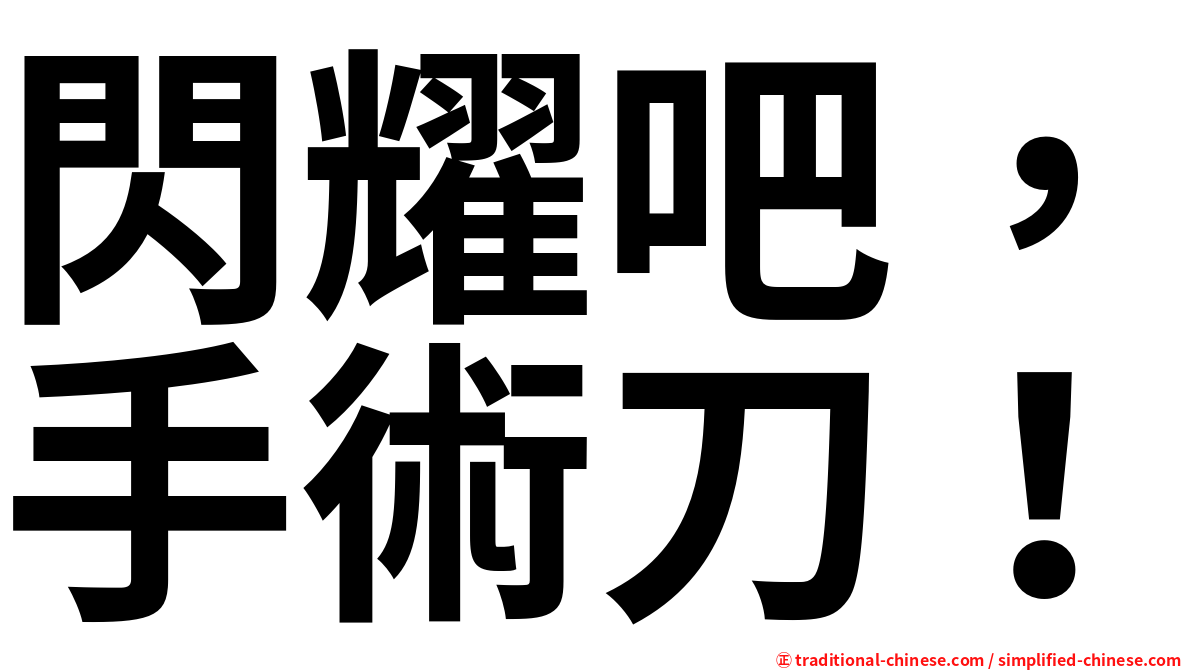 閃耀吧，手術刀！