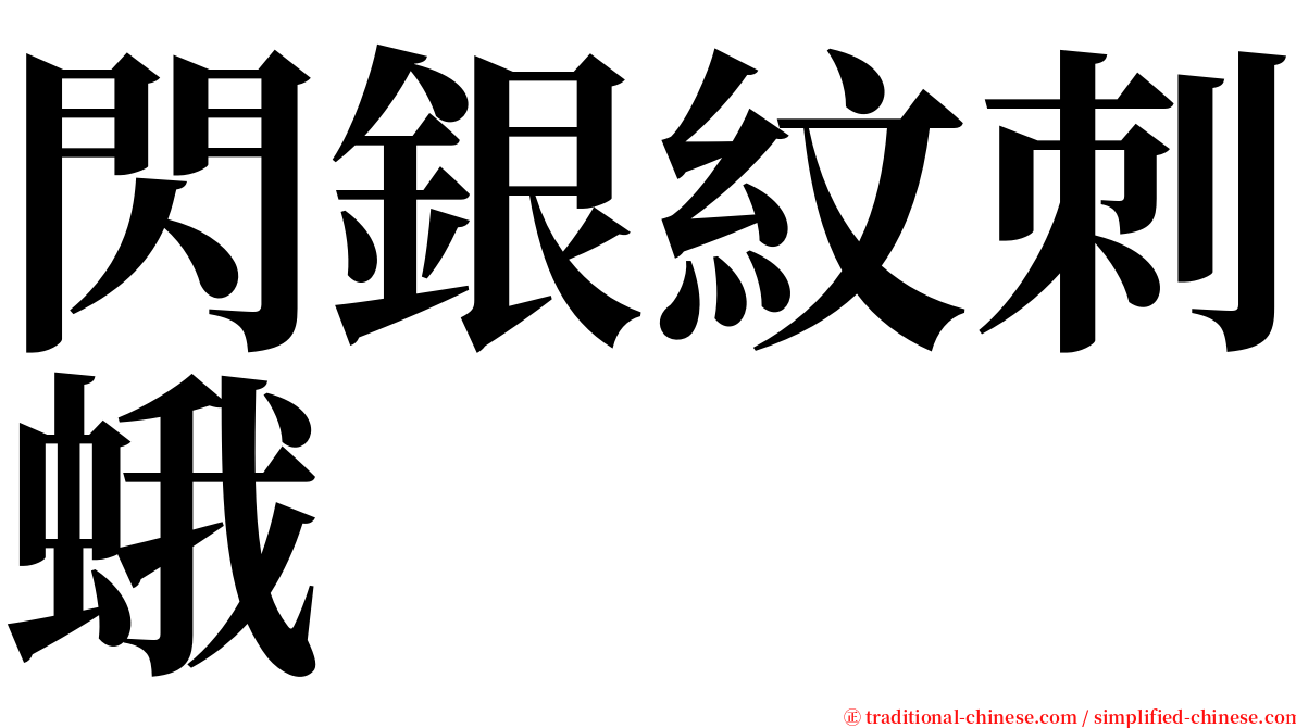 閃銀紋刺蛾 serif font