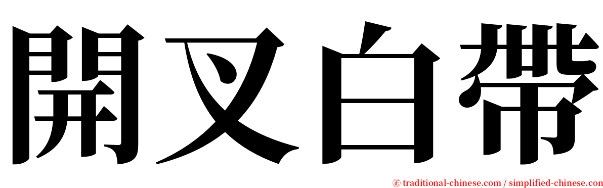 開叉白帶 serif font