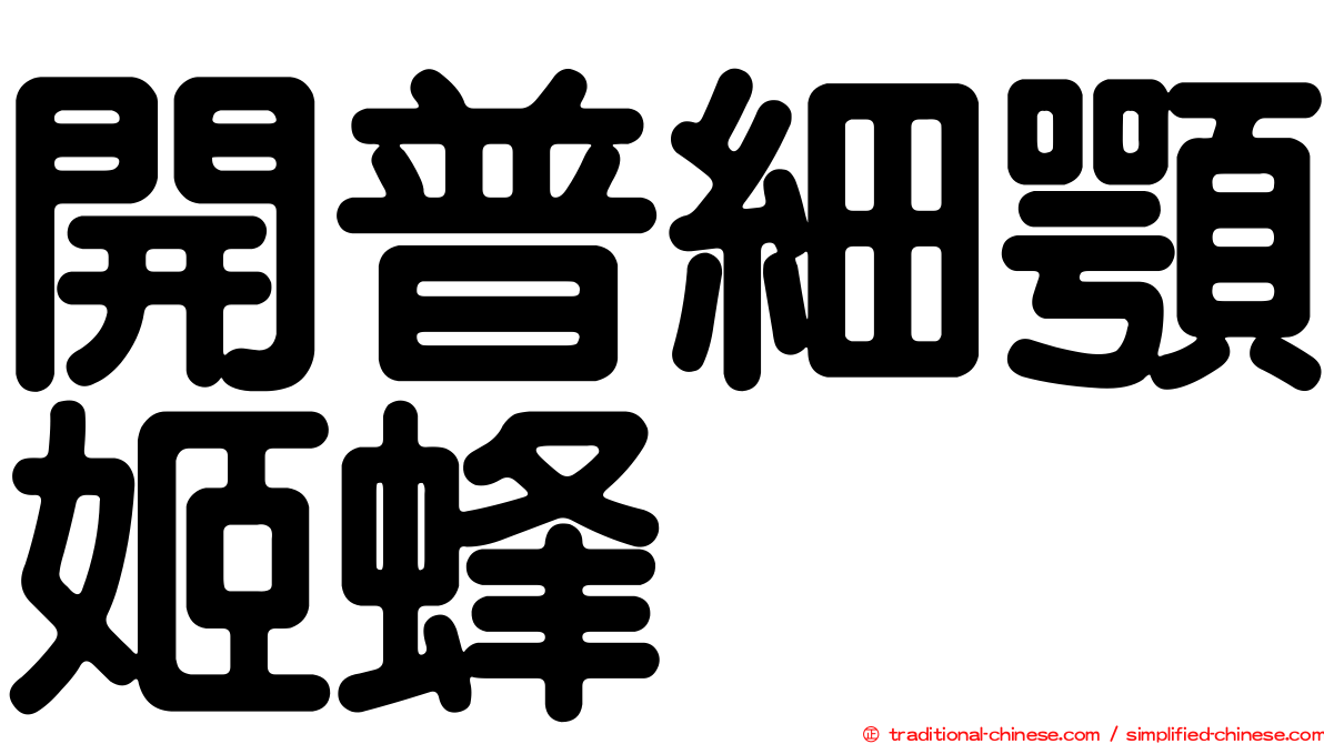 開普細顎姬蜂