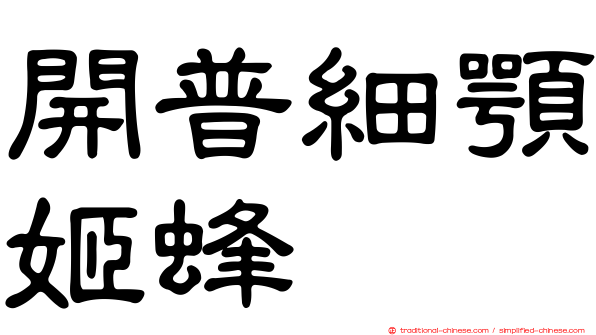 開普細顎姬蜂