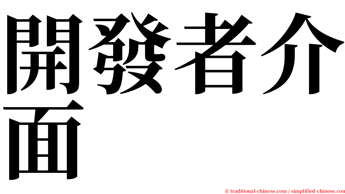 開發者介面 serif font