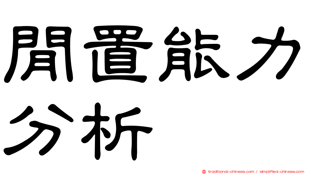閒置能力分析