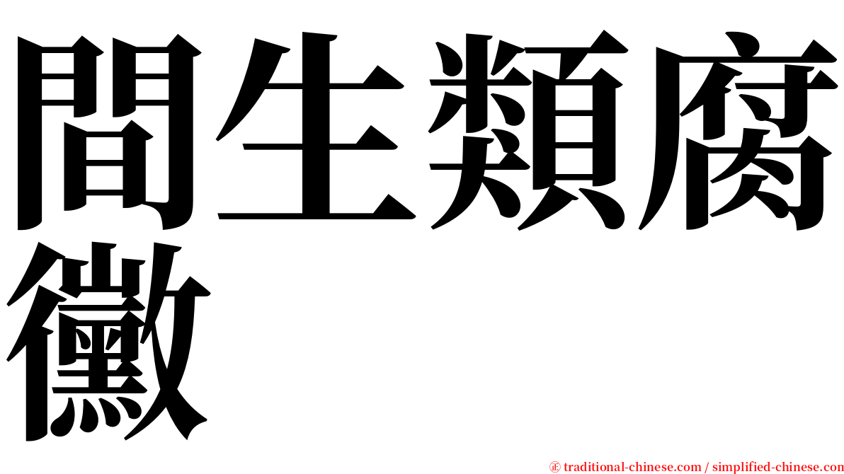間生類腐黴 serif font