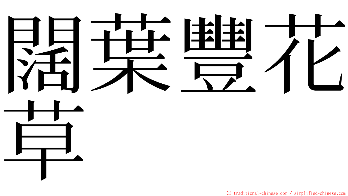 闊葉豐花草 ming font