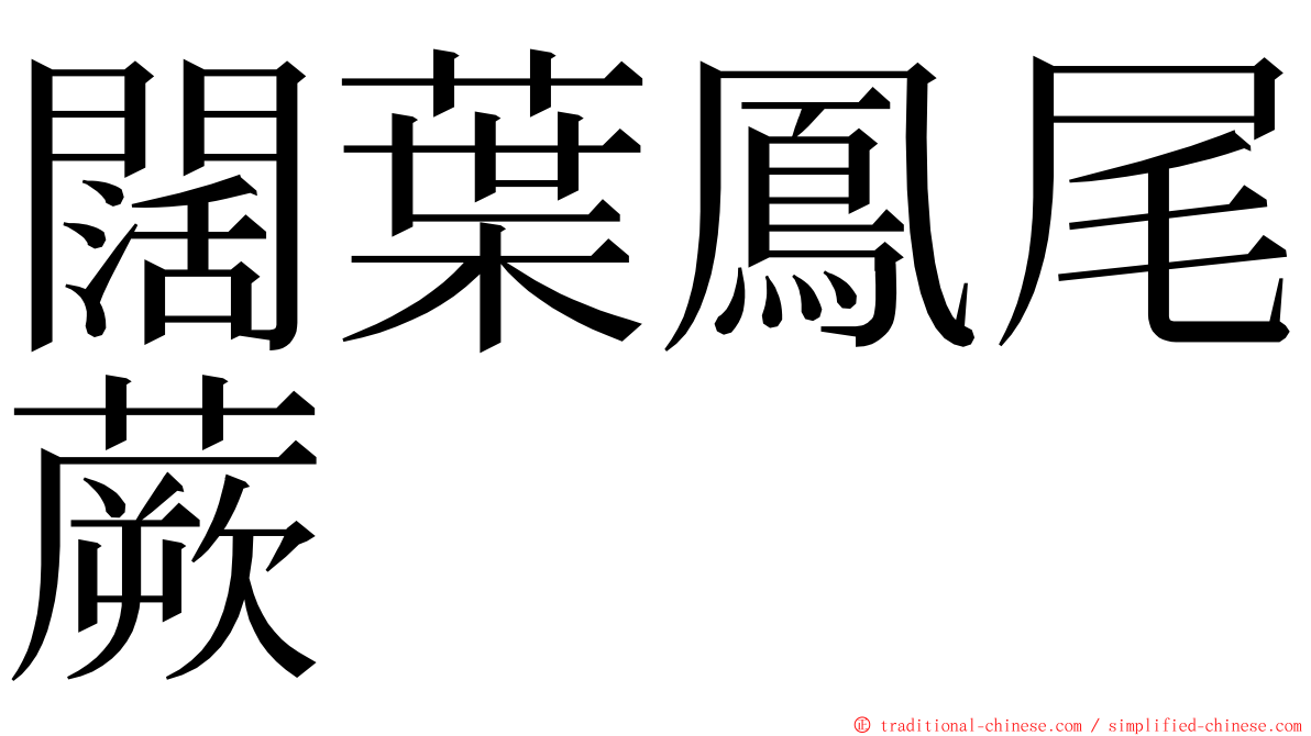 闊葉鳳尾蕨 ming font