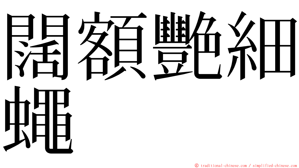 闊額艷細蠅 ming font