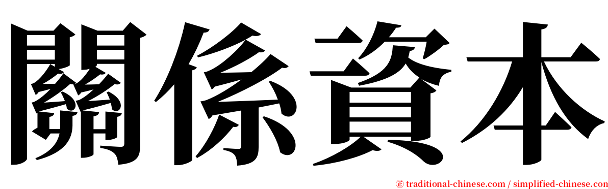 關係資本 serif font