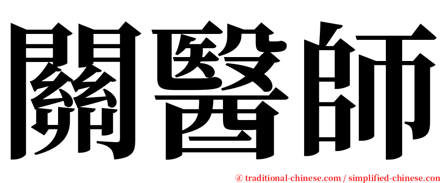 關醫師 serif font