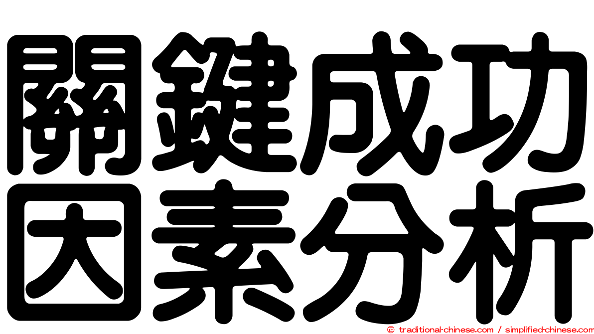 關鍵成功因素分析