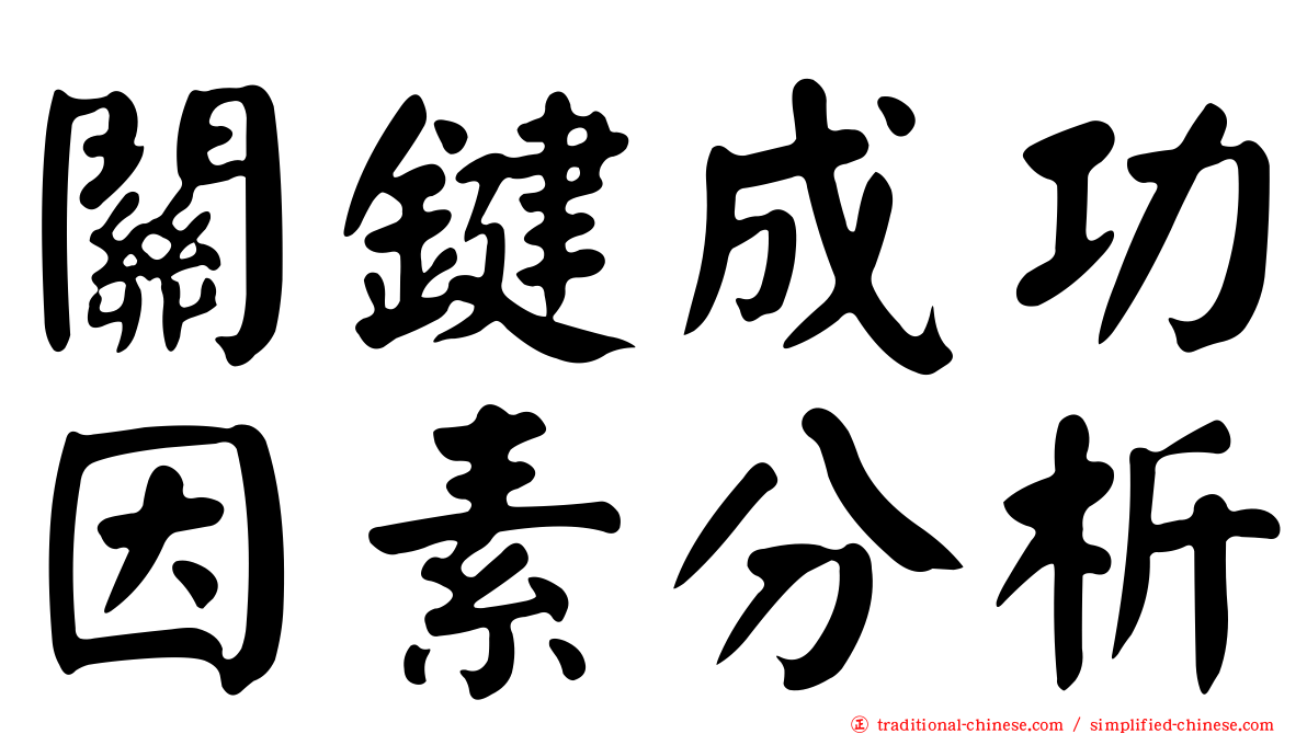 關鍵成功因素分析