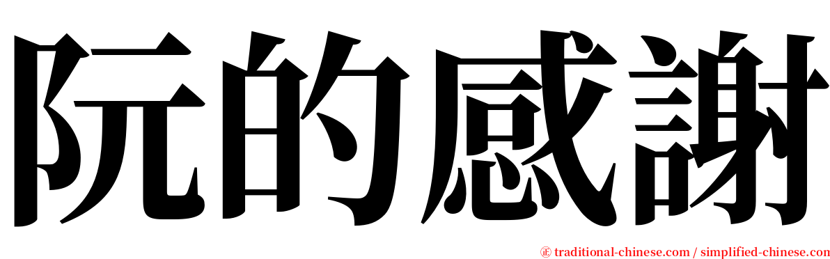 阮的感謝 serif font