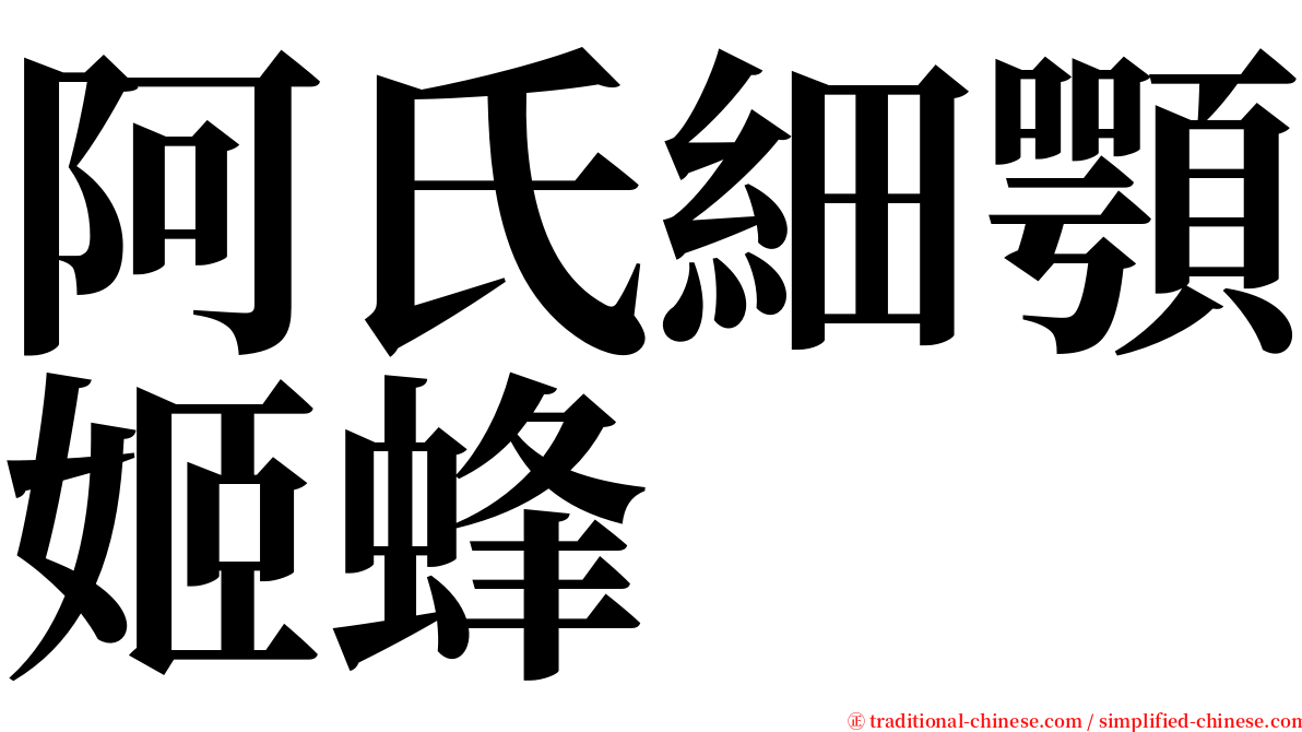 阿氏細顎姬蜂 serif font