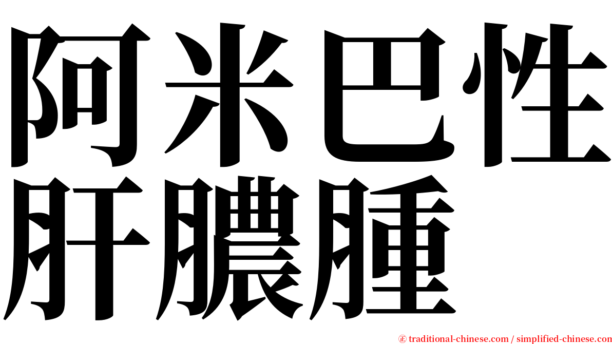 阿米巴性肝膿腫 serif font