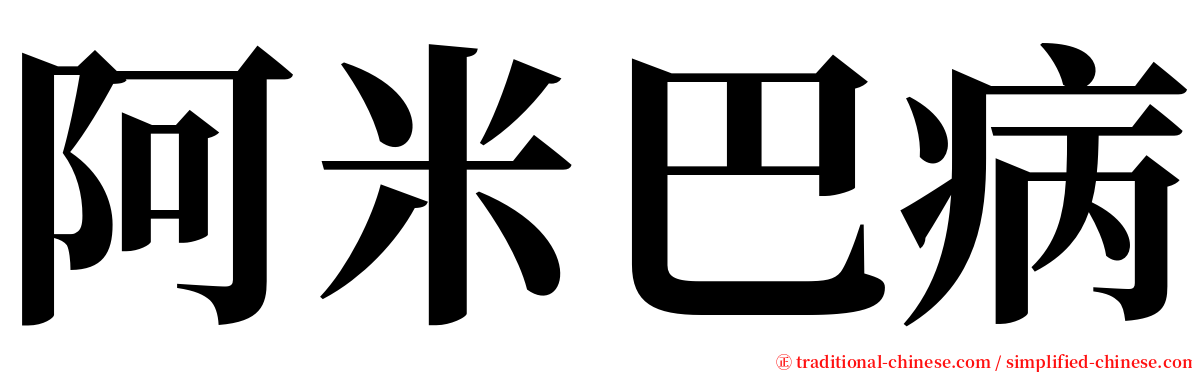 阿米巴病 serif font