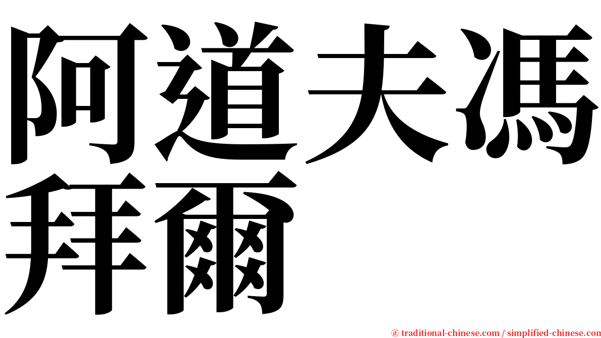 阿道夫馮拜爾 serif font