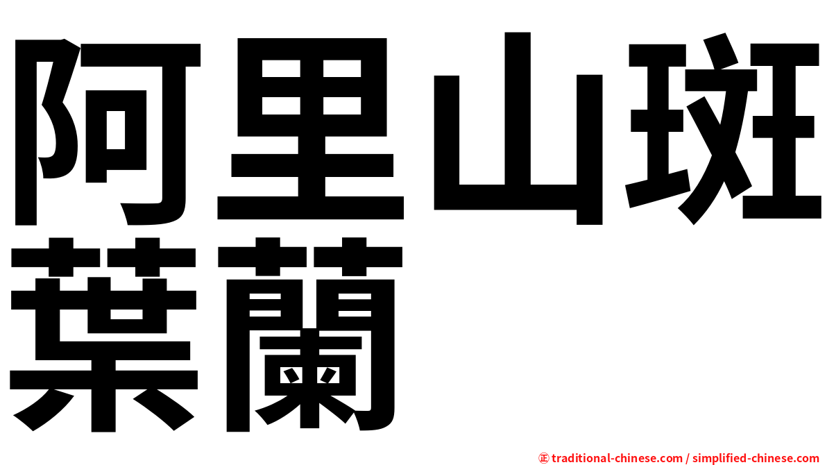阿里山斑葉蘭