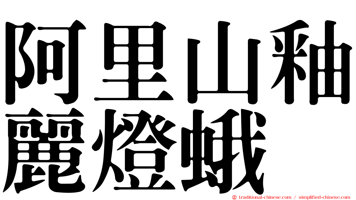 阿里山釉麗燈蛾