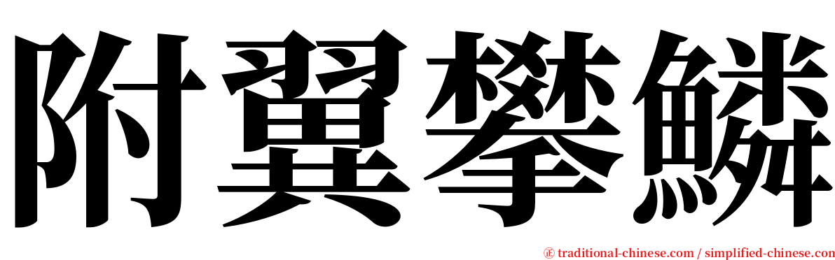 附翼攀鱗 serif font