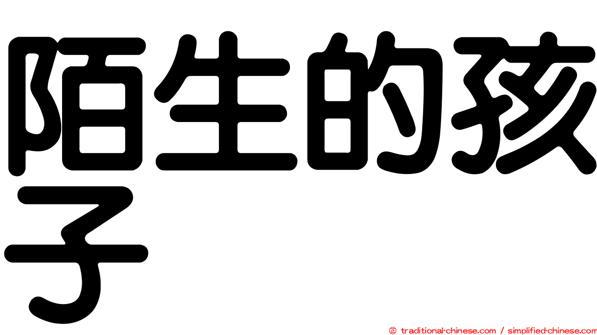 陌生的孩子