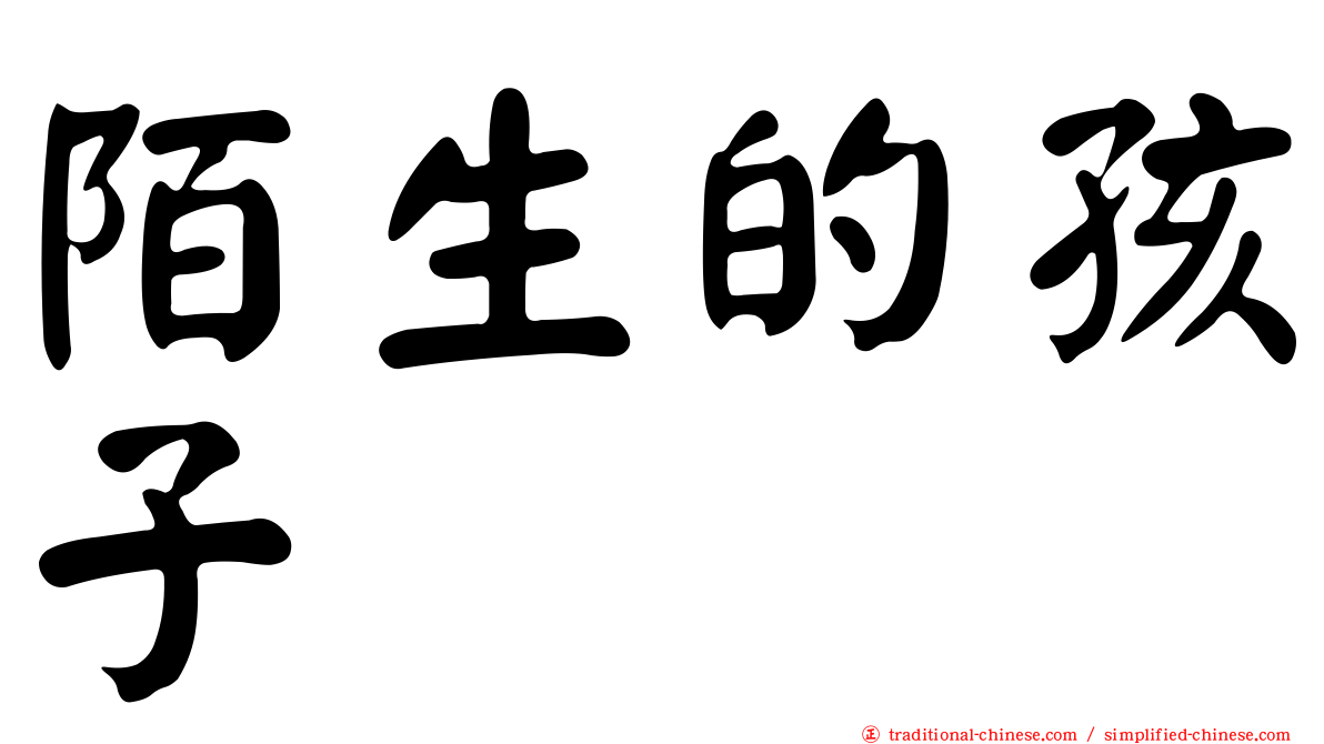 陌生的孩子