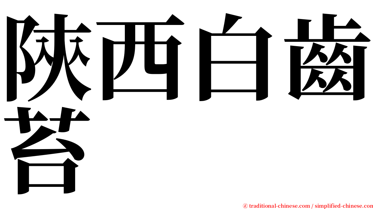 陝西白齒苔 serif font