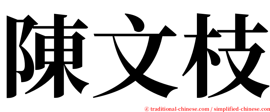 陳文枝 serif font