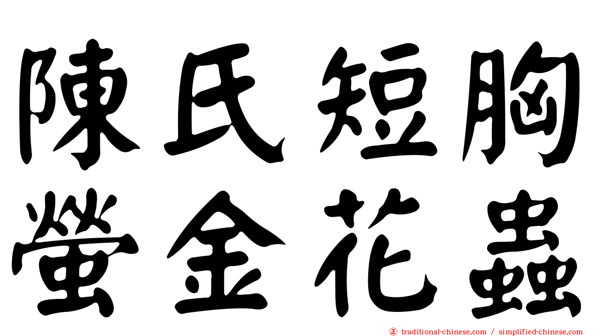 陳氏短胸螢金花蟲